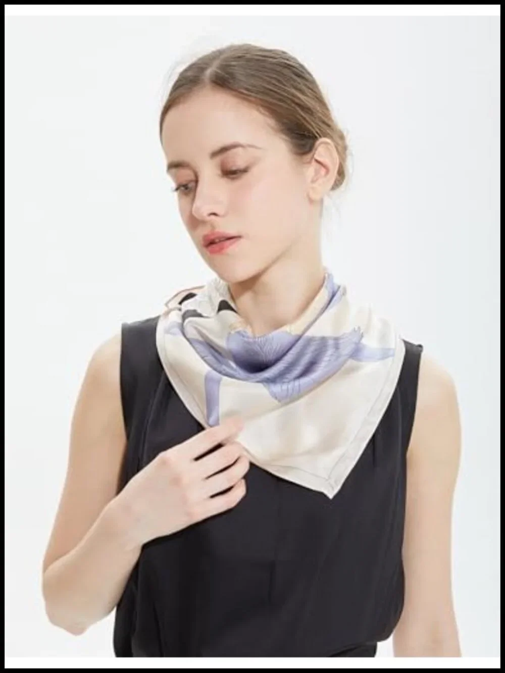 100% Pure Mulberry Silk Square Scarf for Women Neck Head Scarf Gift
